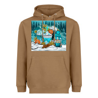 Toasted Coconut winter coffee cups with gnome Heavyweight Hoodie - NancyCooperArtShop