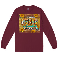 Burgundy western hello fall tumbler Long Sleeve Tee - Artiststas