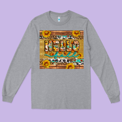 Western Hello Fall Tumbler Long Sleeve Tee Designed By Artiststas