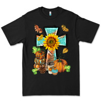 Black western thankful cross pumpkin Premium Tee - BarkalooDesign