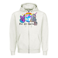 Peace Love Unicorn Zipper Hoodie | Teevron
