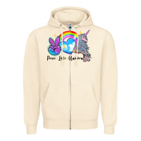 Sandshell peace love unicorn Zipper Hoodie - LillyAllenDesigns