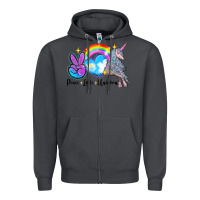 Smoke peace love unicorn Zipper Hoodie - LillyAllenDesigns