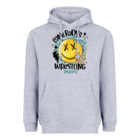 Heather Grey somebody's feral wrestling mom Heavyweight Hoodie - MaliasSmallBusiness