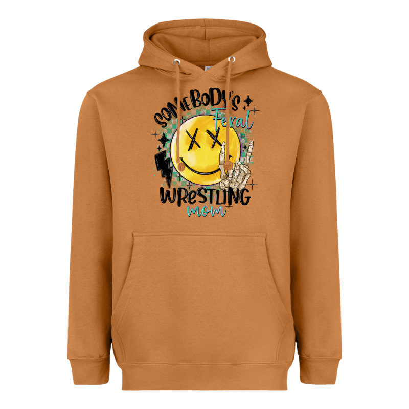 Somebody's Feral Wrestling Mom Heavyweight Hoodie by MaliasSmallBusiness | Teevron