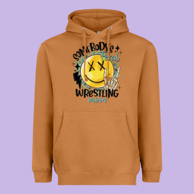 Somebody's Feral Wrestling Mom Heavyweight Hoodie Designed By Maliassmallbusiness
