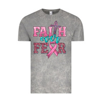 Faith Over Fear With Cross And Ribbon Vintage Tee | Teevron