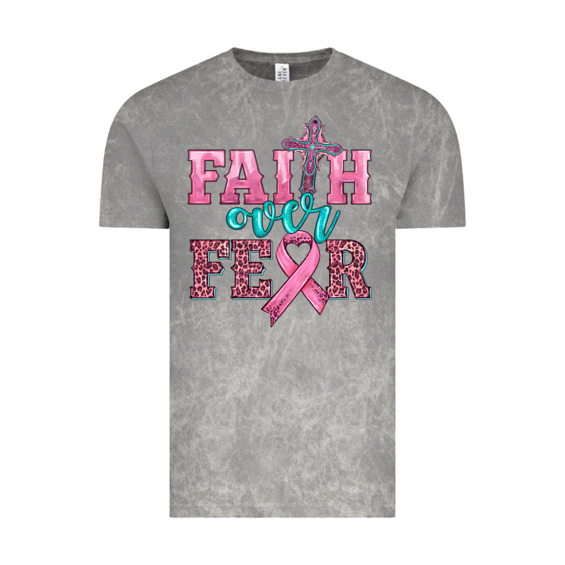 Faith Over Fear With Cross And Ribbon Vintage Tee by HRA Design Shop | Teevron