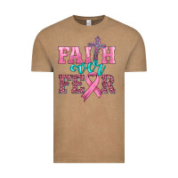 Vintage Coffee faith over fear with cross and ribbon Vintage Tee - HRA Design Shop