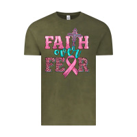 Vintage Olive faith over fear with cross and ribbon Vintage Tee - HRA Design Shop