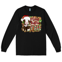 Black merry christmas y'all cow Long Sleeve Tee - Artiststas