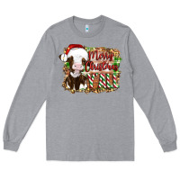 Heather Grey merry christmas y'all cow Long Sleeve Tee - Artiststas