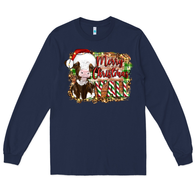 Merry Christmas Y'all Cow Long Sleeve Tee by Artiststas | Teevron