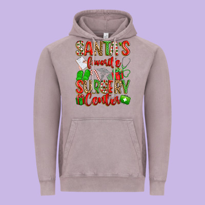 Santa's Favorite Surgery Center Png Sublimation De Vintage Hoodie Designed By Texasbilliewilder
