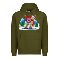 Army Green fleece navidad alpaca mountains Premium Hoodie - LillyAllenDesigns