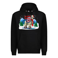 Black fleece navidad alpaca mountains Premium Hoodie - LillyAllenDesigns