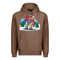 Chestnut fleece navidad alpaca mountains Premium Hoodie - LillyAllenDesigns
