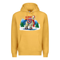 Mustard fleece navidad alpaca mountains Premium Hoodie - LillyAllenDesigns