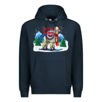 Navy fleece navidad alpaca mountains Premium Hoodie - LillyAllenDesigns