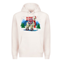 Pale Pink fleece navidad alpaca mountains Premium Hoodie - LillyAllenDesigns