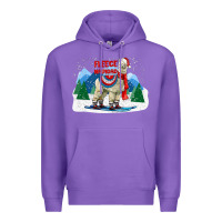 Purple fleece navidad alpaca mountains Premium Hoodie - LillyAllenDesigns