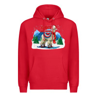 Red fleece navidad alpaca mountains Premium Hoodie - LillyAllenDesigns
