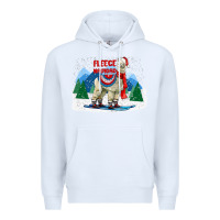 White fleece navidad alpaca mountains Premium Hoodie - LillyAllenDesigns