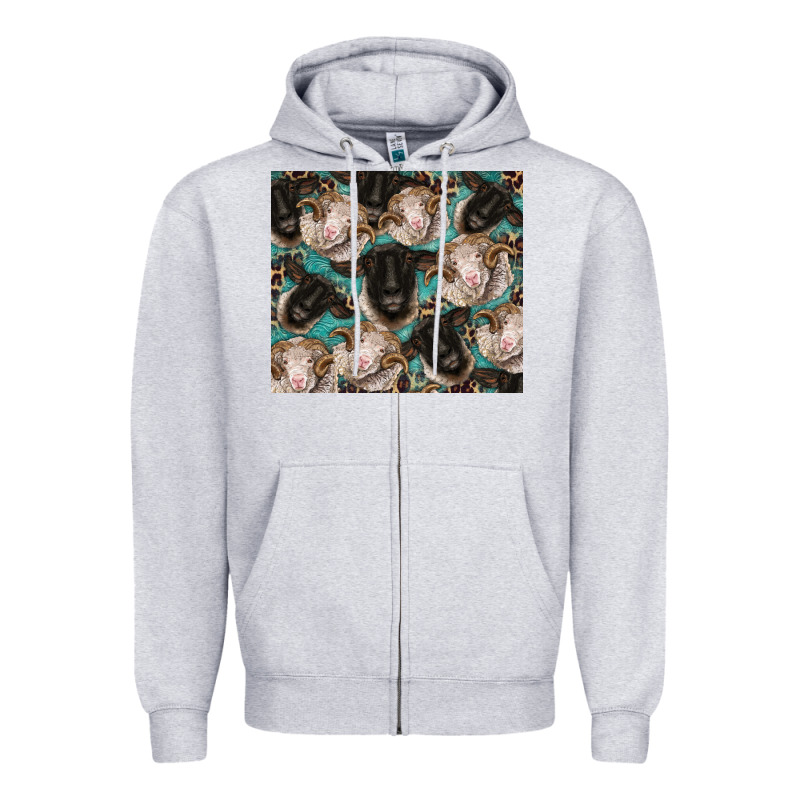Suffolk Ewe And Merino Ram Sheeps Zipper Hoodie by BarkalooDesign | Teevron