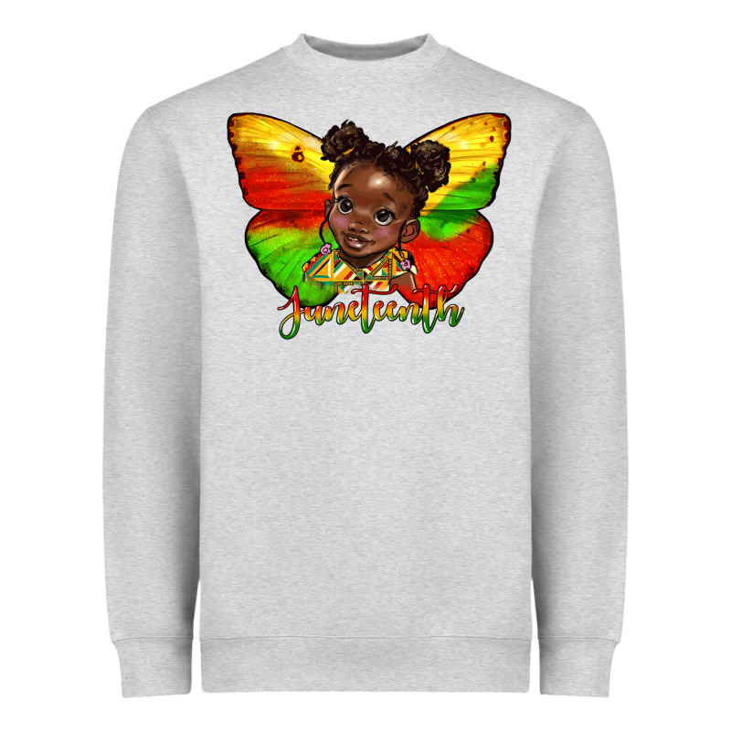 Juneteenth Butterfly Black Girl Heavyweight Sweatshirt by HRA Design Shop | Teevron