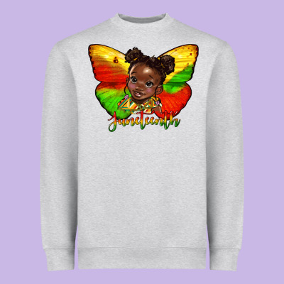Juneteenth Butterfly Black Girl Heavyweight Sweatshirt Designed By Hra Design Shop