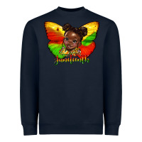Navy juneteenth butterfly black girl Heavyweight Sweatshirt - HRA Design Shop