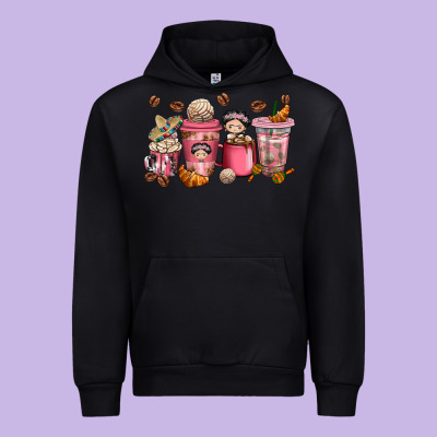 Cafecito Y Chisme Coffee Cups Urban Hoodie Designed By Texasbilliewilder