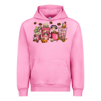 Fuchsia Pink Cafecito y Chisme Coffee Cups Urban Hoodie - texasbilliewilder