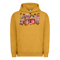 Pigment Peanut Butter Cafecito y Chisme Coffee Cups Urban Hoodie - texasbilliewilder