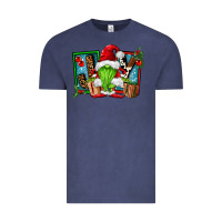 Vintage Denim joy green gnomes Vintage Tee - FaDigitalArtStudio