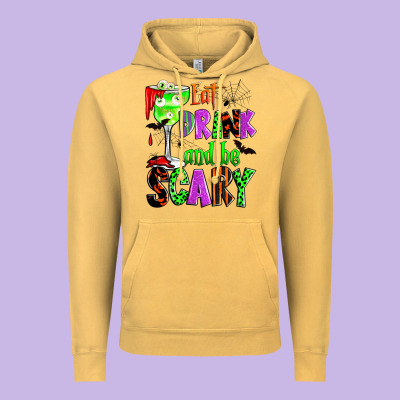 Eat Drink And Be Scary Vintage Hoodie Designed By Zillion Design Studio