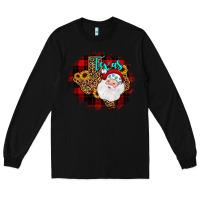Black texas santa wood slice ornament Long Sleeve Tee - JahusDesignShop