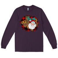 Plum texas santa wood slice ornament Long Sleeve Tee - JahusDesignShop
