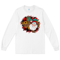 White texas santa wood slice ornament Long Sleeve Tee - JahusDesignShop