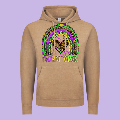 Mardi Gras Rainbow Vintage Hoodie Designed By Jahusdesignshop