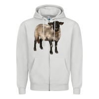 Dove Grey suffolk ewe Zipper Hoodie - BarkalooDesign