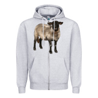 Heather Grey suffolk ewe Zipper Hoodie - BarkalooDesign