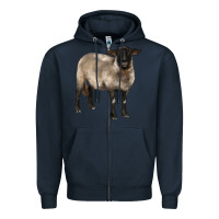 Navy suffolk ewe Zipper Hoodie - BarkalooDesign