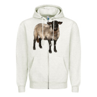 Oatmeal Heather suffolk ewe Zipper Hoodie - BarkalooDesign