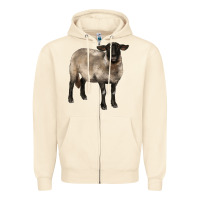 Sandshell suffolk ewe Zipper Hoodie - BarkalooDesign