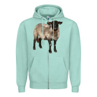 Seafoam suffolk ewe Zipper Hoodie - BarkalooDesign