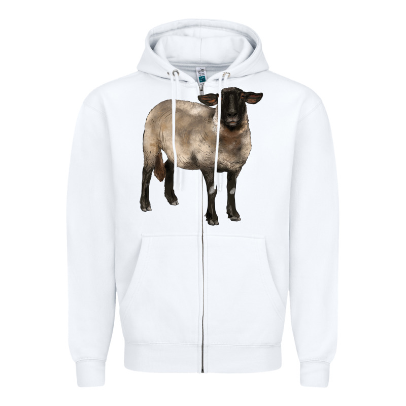 Suffolk Ewe Zipper Hoodie by BarkalooDesign | Teevron