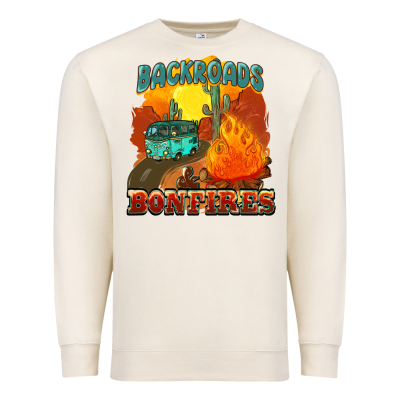 Backroads And Bonfire Premium Sweatshirt by NancyCooperArtShop | Teevron