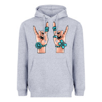 Heather Grey gemstone rock hand Heavyweight Hoodie - MaliasSmallBusiness