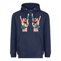 Navy gemstone rock hand Heavyweight Hoodie - MaliasSmallBusiness